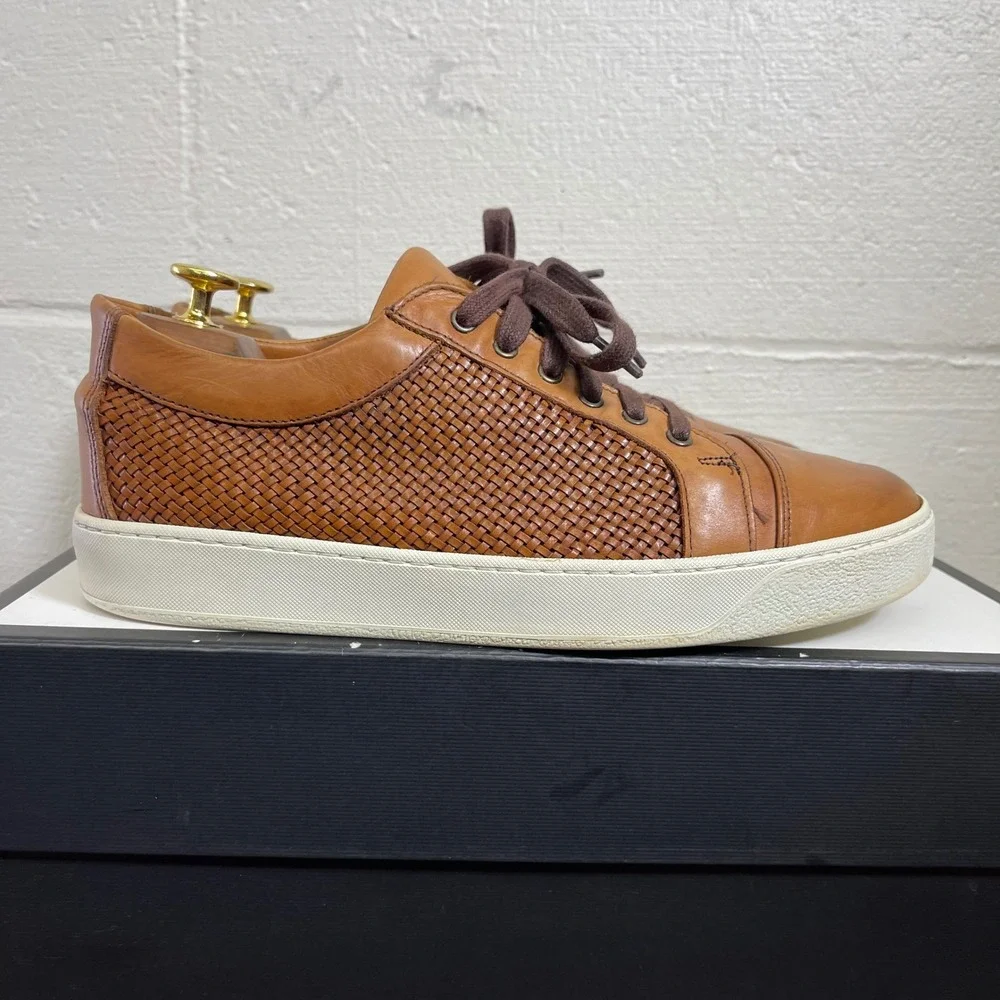 Allen Edmonds Brisbane Cap‎ Toe Brown Woven Leather Dress Shoes Men's Size 9 D